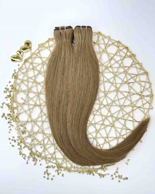 55cm Păr de înaltă calitate pe weft - Castaniu Deschis #4Q