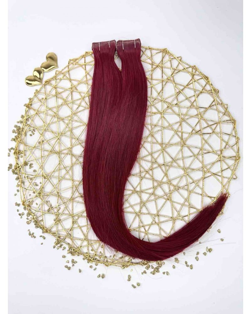 Tape-in hair Dark Auburn Burgundy #99J